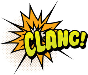 Clang comics pop art bubble isolated vector icon.