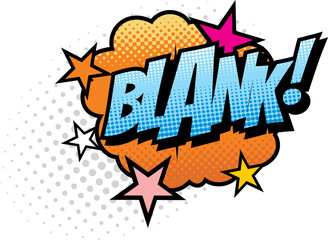 Blank pop art comic bubble isolated vector icon