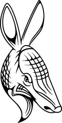 Armadillo icon, animal, wild armadilo, angry grim