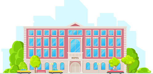 Hotel building architecture isolated vector icon