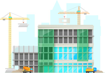 Multistory building construction, business office
