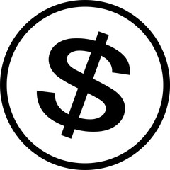 dollar symbol in circle,icon png.
