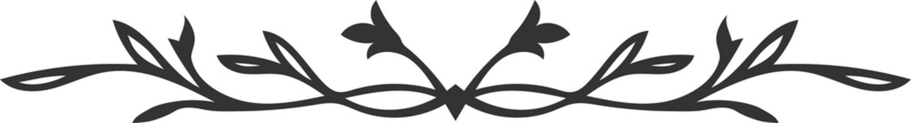 Flourish frame border, swirl line decor, floral