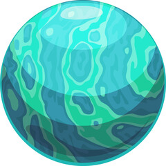 Planet, space solar system, galaxy icon, cartoon © Vector Tradition