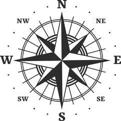Navigation compass retro windrose rose of wind © Vector Tradition