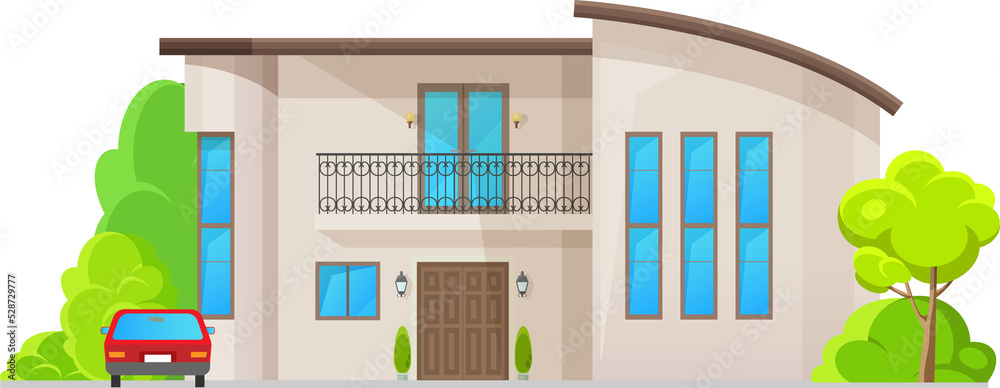 Canvas Prints House building isolated patio facade exterior home