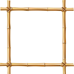 Rectangle border of bamboo isolated vector icon