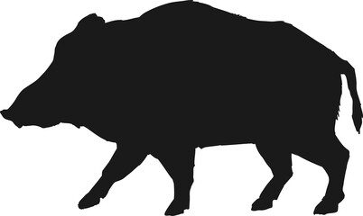 Hog wild boar animal isolated silhouette side view - obrazy, fototapety, plakaty