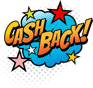Pop art comic cash back cloud isolated sign icon