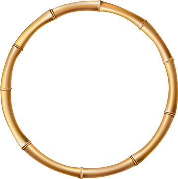 Round Circe Frame Of Bamboo Isolated Vector Icon