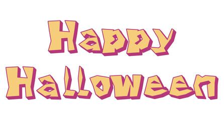 いびつな形のシンプルなHappy Halloweenの文字素材