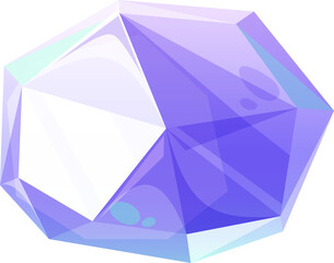 Violet amethyst, purple gem stone isolated crystal