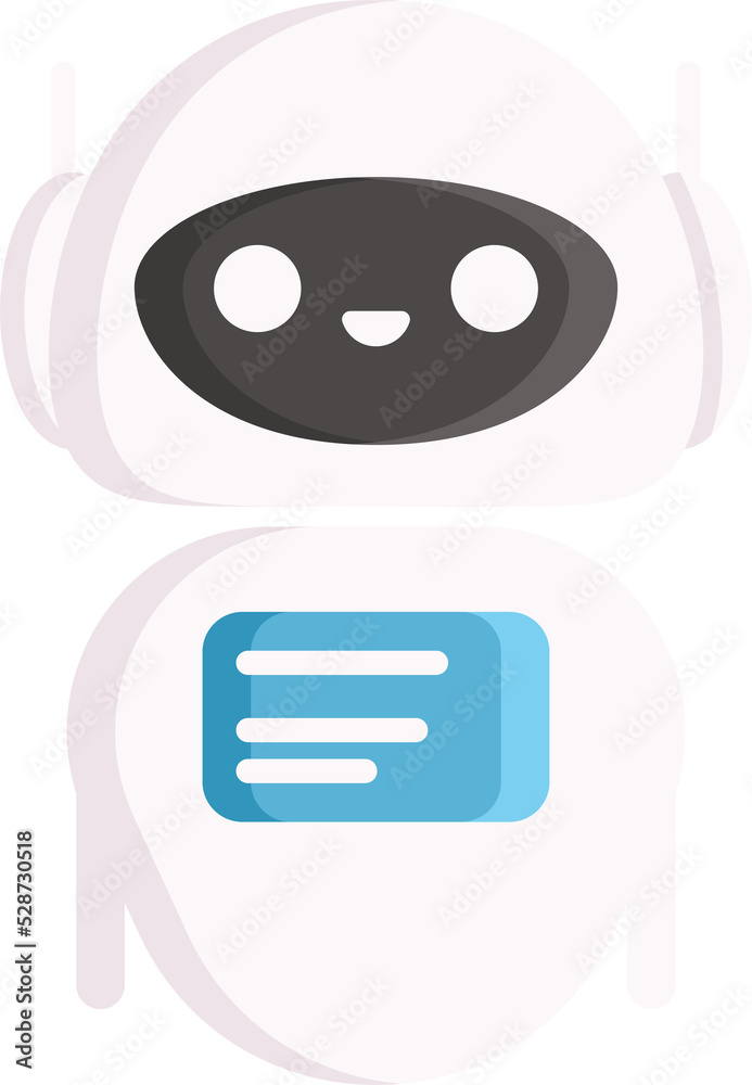 Aufkleber friendly chatbot in earphones isolate robot helper