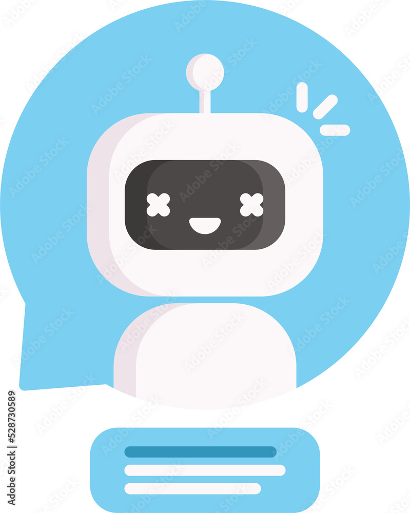 Fototapete friendly chatbot in message speech bubble chat bot
