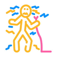 shocked man accident color icon vector. shocked man accident sign. isolated symbol illustration