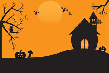 Halloween vector background, celebration, trick-or-treat party, halloween costume, jack-o-lantern, haunted house