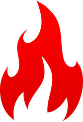 Fire icon red flame isolated flaming warning sign