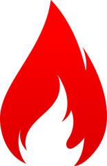 Fire, campfire isolated vector icon, torch flame