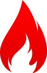 Obraz premium Fire, campfire isolated vector icon, torch flame