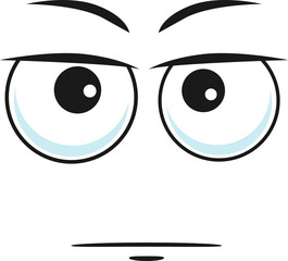 Cartoon face vector icon, indifferent emoji, sign