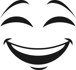 Cartoon face vector icon, happy laughing emoji