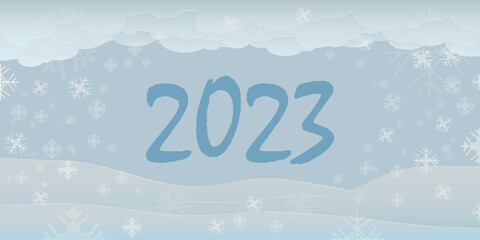 background in the form of a winter new year landscape from 2023.