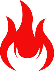 Red fire isolated vector icon, cartoon campfire