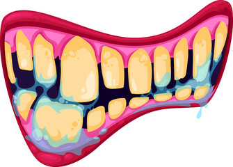 Monster mouth vector icon, creepy zombie jaws