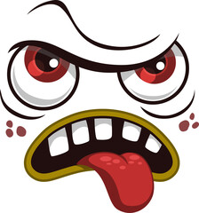 Cartoon face isolated vector icon, tired emotion