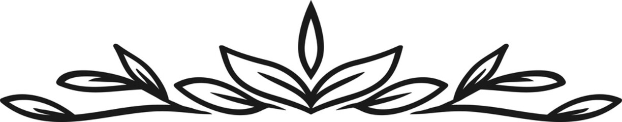 Chapter divider or separator floral leaf underline
