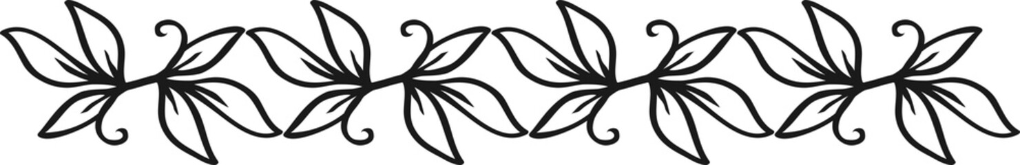 Text divider with floral ornament decoration line