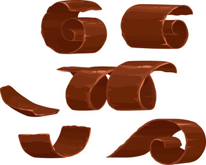 Shavings or cuttings of chocolate food dessert