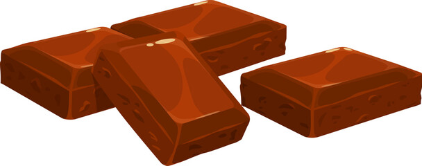 Chocolate bar isolated candy vector piece of choco