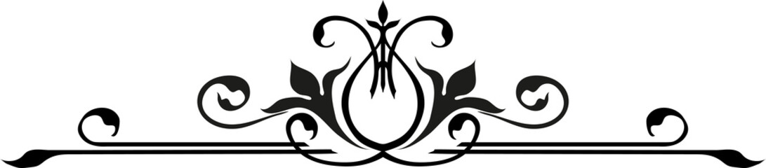 Naklejka premium Divider line separator isolated floral ornament