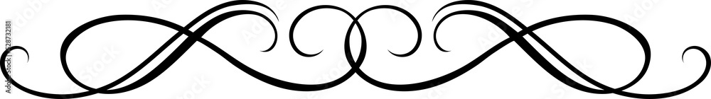 Poster line border curly swirls waves, chapter divider