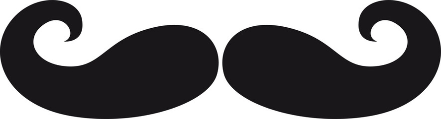 Stylish mustaches haircut isolated gentleman style