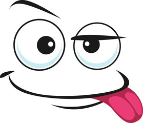 Teasing emoticon showing tongue, playful emoji