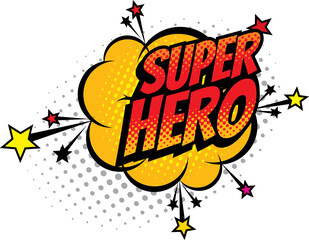 Fototapeta premium Super hero comics half tone cloud vector icon