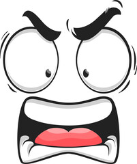 Cartoon angry face vector furious yelling emoji