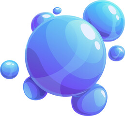 Cartoon planet of soup bubbles water drops isolate