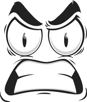 Cartoon Face Vector Angry Emoji With Gnash Teeth