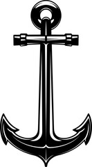 Marine anchor monochrome vector icon sailor tattoo © Vector Tradition