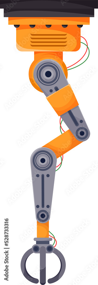 Aufkleber Robotic arm with claw grabbing device isolated