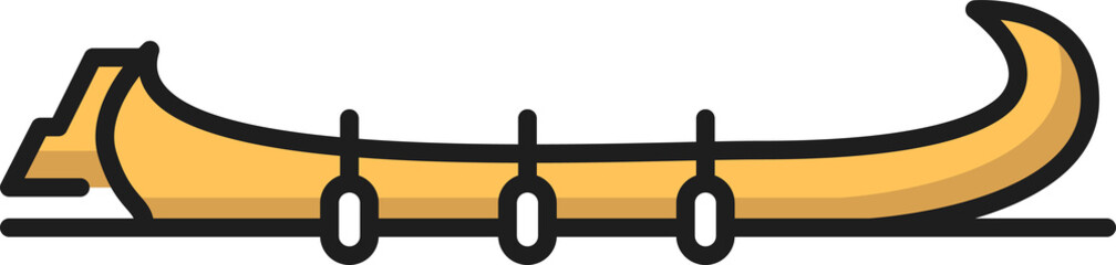 Rabelo or Aveiro boat with paddles isolated icon © Vector Tradition