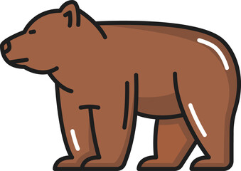 Bern bear brown Swiss animal isolated line icon