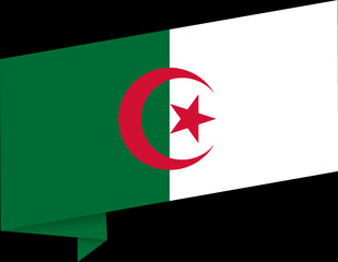 Algeria flag flying on white background