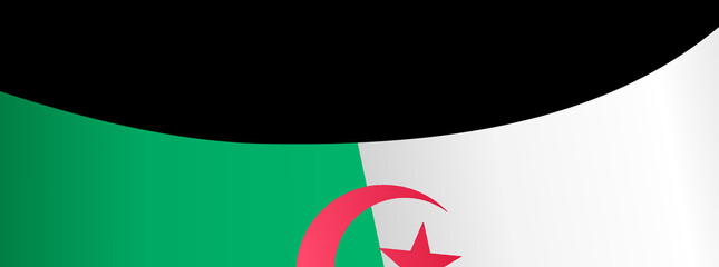 Algeria flag flying on white background