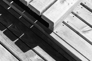Abstract wooden construction fragment, exterior details