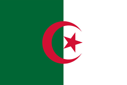 Algeria  flag standard shape and color