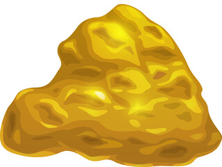 Yellow metal rock gold nugget treasure money sign